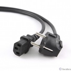 Кабель питания Cablexpert 1.8м, Schuko- C13, 6А, черный, с заземлением, пакет [PC-186]