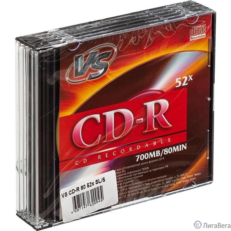 VS CD-R 80 52x SL/5 (VSCDRSL501) (620045) VS CD-R 80 52x SL/5 (VSCDRSL501) (620045)