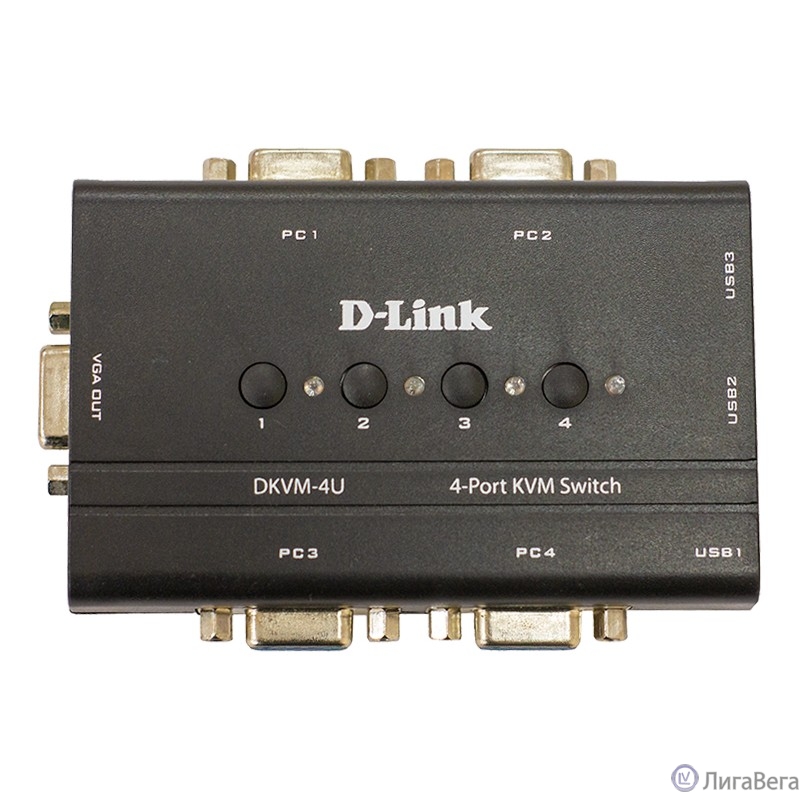 D-Link DKVM-4U/C2A 4-портовый KVM-переключатель с портами VGA и USB D-Link DKVM-4U/C2A 4-портовый KVM-переключатель с портами VGA и USB