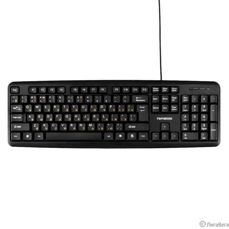 Гарнизон Клавиатура GK-100L, USB, черный, кабель 1.8м