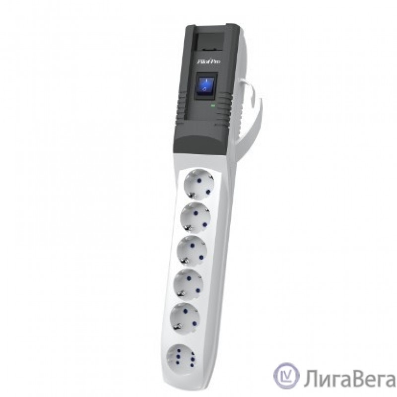 ZIS Сетевой фильтр Pilot - Pro USB {5 с заземлением +1 в формате GP, USB 3A, с разъёмами type A, C} 3м [арт.182]