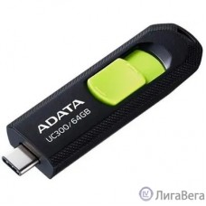 A-DATA Flash Drive 64GB USB (Type-C) A-Data UC300 USB3.2, черный и зеленый [acho-uc300-64g-rbk/gn]