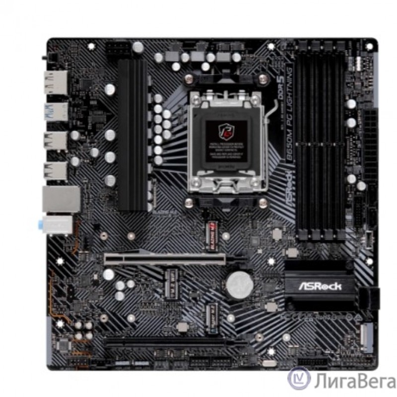 B650M PG LIGHTNING, Socket AM5, AMD B650, 4xDDR5-5200, HDMI+DP, 2xPCI-Ex16, 4xSATA3(RAID 0/1/10), 3xM.2, 8 Ch Audio, 1x2.5GLan, (4+4)xUSB2.0, (3+4)xUSB3.2, (1+1)xUSB3.2 Type-C™, mATX, RTL