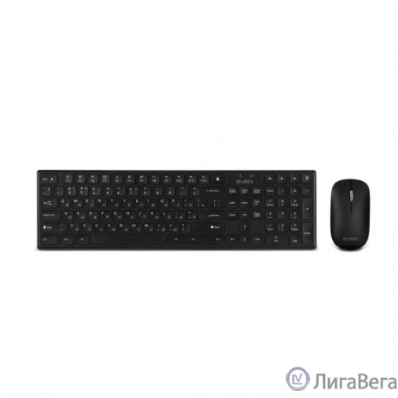 Клавиатура и мышь Wireless Sven KB-C2550W чёрные, тип клавиш ножничный (109 кл.,12Fn, 1000DPI, 2+1 кл.)