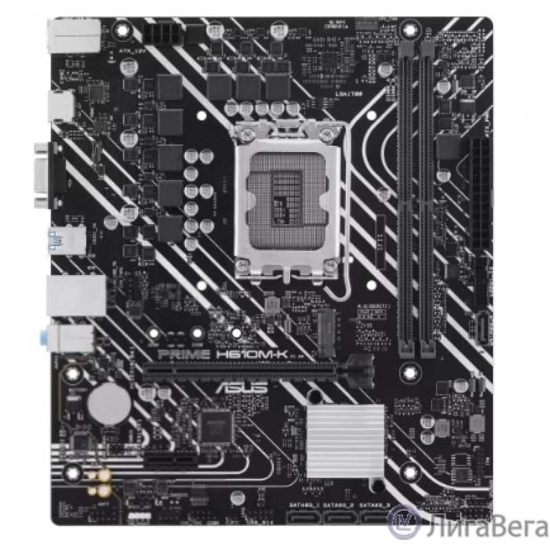 ASUS PRIME H610M-K (Socket 1700, mATX, 2xDDR5(96GB), VGA/HDMI 2.1, 1xPCIe 4.0x16/1xPCIe 3.0, 1xLAN, 4xSATA 6Gb/s, 1xM.2, 2xUSB 3.2, 4xUSB 2.0, 1xPS/2)