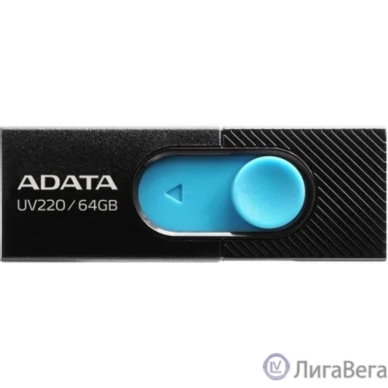 A-DATA Flash Drive 64GB UV220 USB2.0, черный и синий [auv220-64g-rbkbl]
