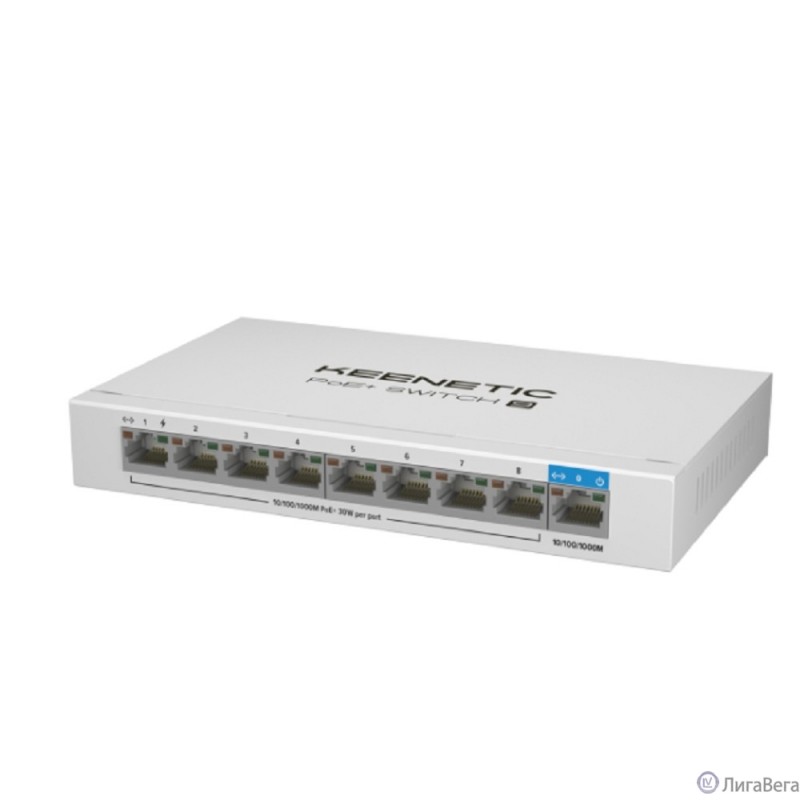 Keenetic POE+ SWITCH 9 (KN-4710) 9-портовый гигабитный коммутатор с 8 портами PoE+ и бюджетом мощности 120 Вт Keenetic POE+ SWITCH 9 (KN-4710) 9-портовый гигабитный коммутатор с 8 портами PoE+ и бюджетом мощности 120 Вт