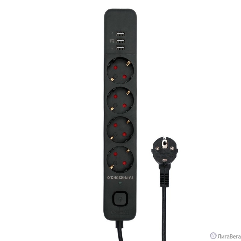 Гарнизон Сетевой фильтр 2.0 EPS-4-U3-B-2 Мультипорт, 4р, 10А, 3xUSB, 2м, ур.защиты 2+, черный, пакет (21446) Гарнизон Сетевой фильтр 2.0 EPS-4-U3-B-2 Мультипорт, 4р, 10А, 3xUSB, 2м, ур.защиты 2+, черный, пакет (21446)