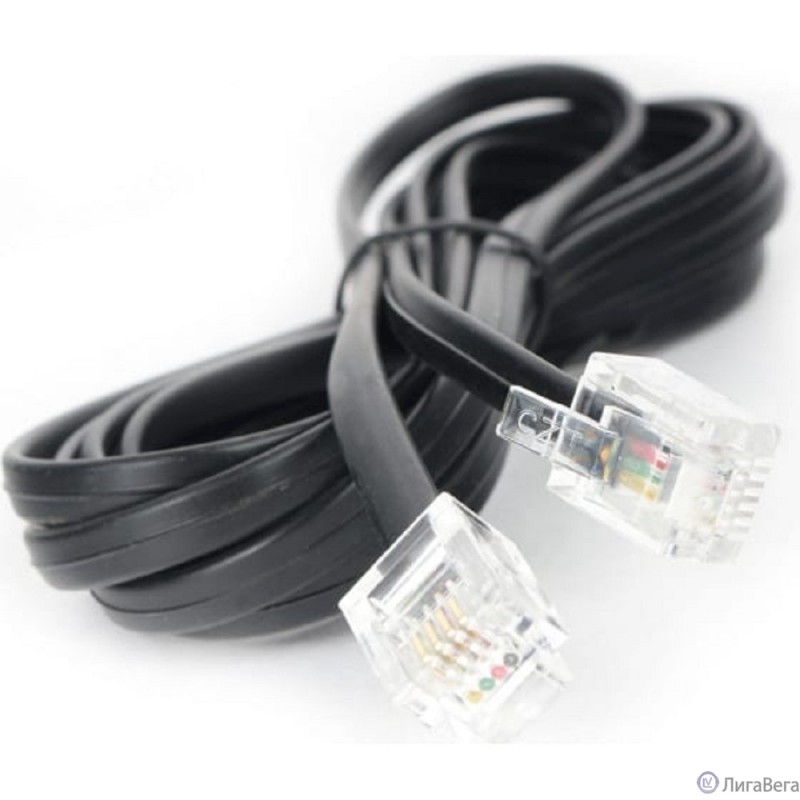 Cablexpert TC6P4C-2M Кабель.телефонный аппарат-розетка 2 м черный Cablexpert TC6P4C-2M Кабель.телефонный аппарат-розетка 2 м черный