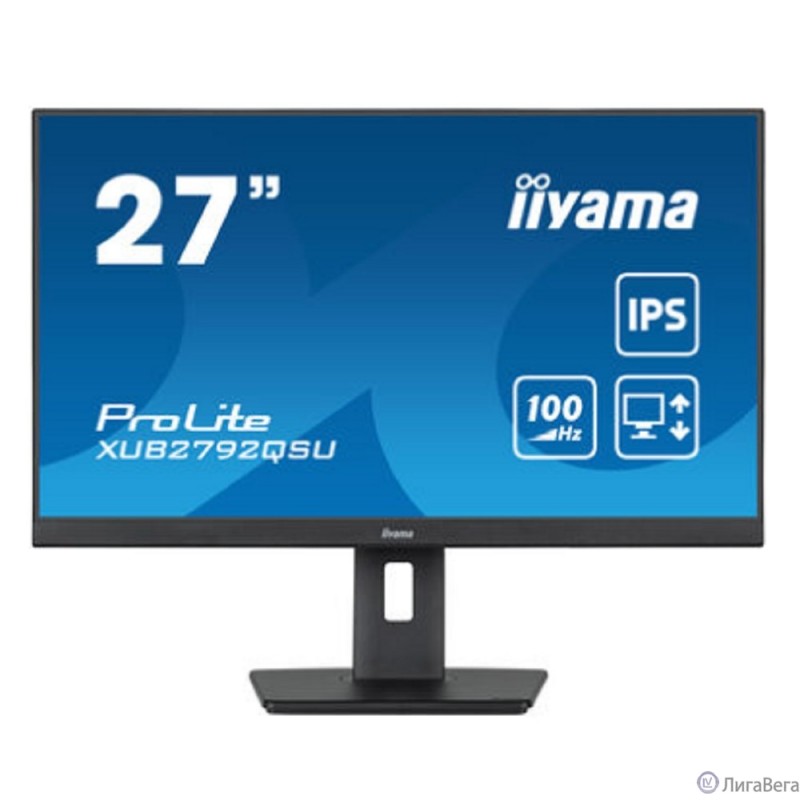 LCD IIYAMA 27″ XUB2792QSU-B6 {IPS 2560x1440 100hz 0.4ms HDMI DisplayPort USB M/M HAS Pivot}