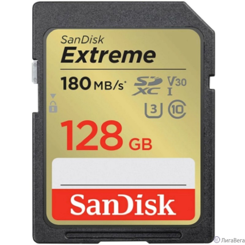 SecureDigital 128GB SanDisk SDXC Class 10 V30 UHS-I U3 Extreme 180MB/s (SDSDXVA-128G-GNCIN)