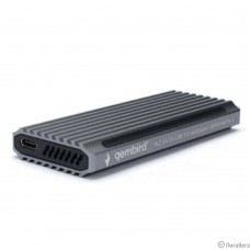 Gembird EEM2-SATA-3 Внешний корпус USB 3.1 для M2 SATA порт Type-С, RGB подсветка, металл, серебристый