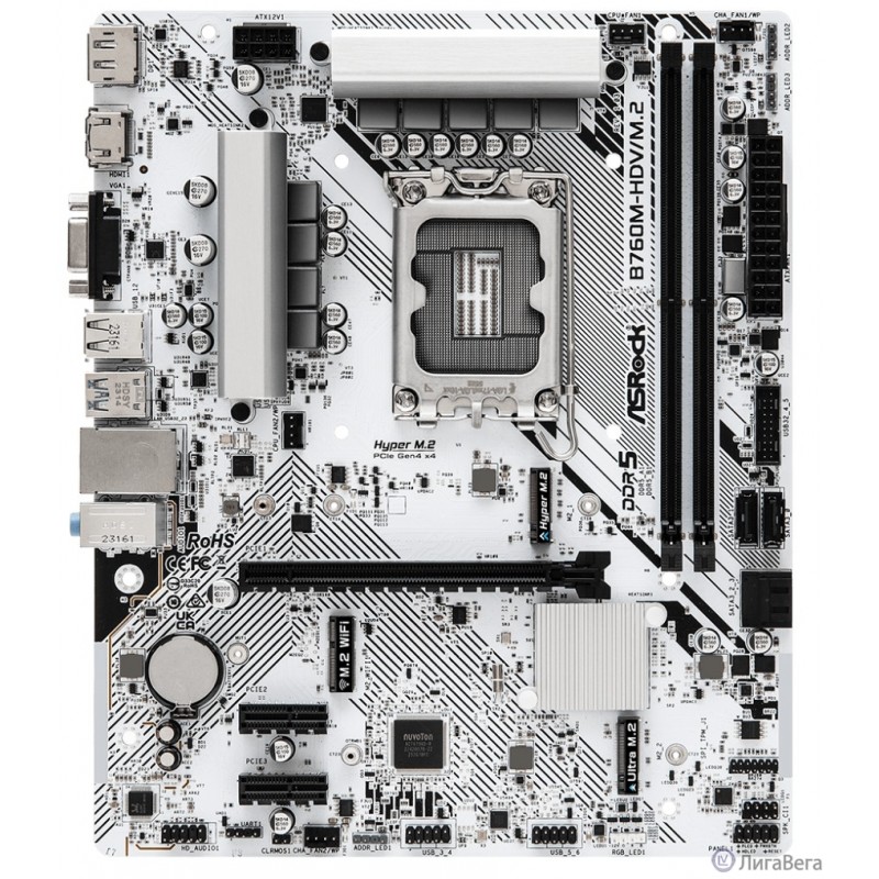 Asrock B760M-HDV/M.2 RTL { LGA1700, 2xDDR5, 4xSATA, RAID M.2 VGA HDMI DP mATX} Asrock B760M-HDV/M.2 RTL { LGA1700, 2xDDR5, 4xSATA, RAID M.2 VGA HDMI DP mATX}