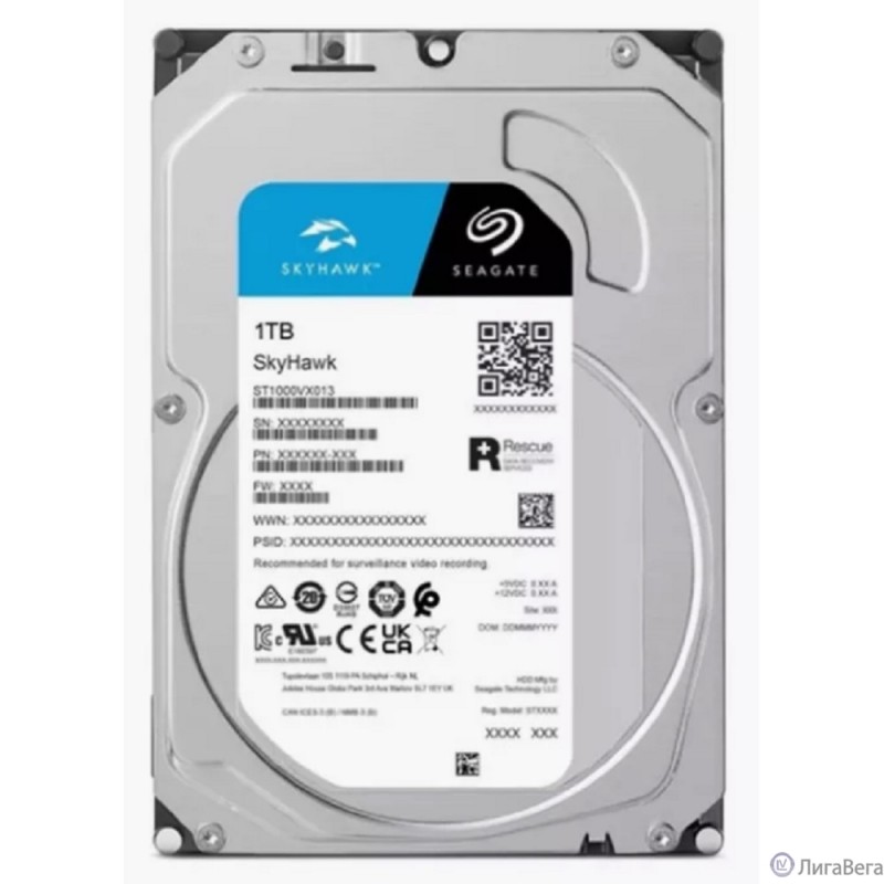 1TB Seagate Skyhawk (ST1000VX013) {Serial ATA III, 5400 rpm, 256mb, для видеонаблюдения} 1TB Seagate Skyhawk (ST1000VX013) {Serial ATA III, 5400 rpm, 256mb, для видеонаблюдения}