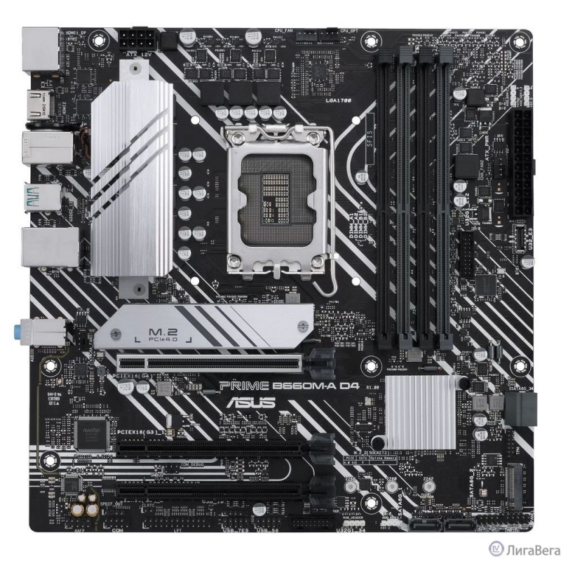 ASUS PRIME B660M-A D4-CSM (Socket 1700, mATX, 4xDDR4(128GB), DP/2xHDMI 2.1, 1xPCIe 4.0x16/2xPCIe 3.0x16, 1xLAN, 4xSATA 6Gb/s, 2xM.2, 2xUSB 3.2, 4xUSB 2.0, 1xPS/2)