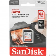 SecureDigital 64GB SanDisk Ultra SDXC Class 10 UHS-I U1 Ultra R 140MB/s 