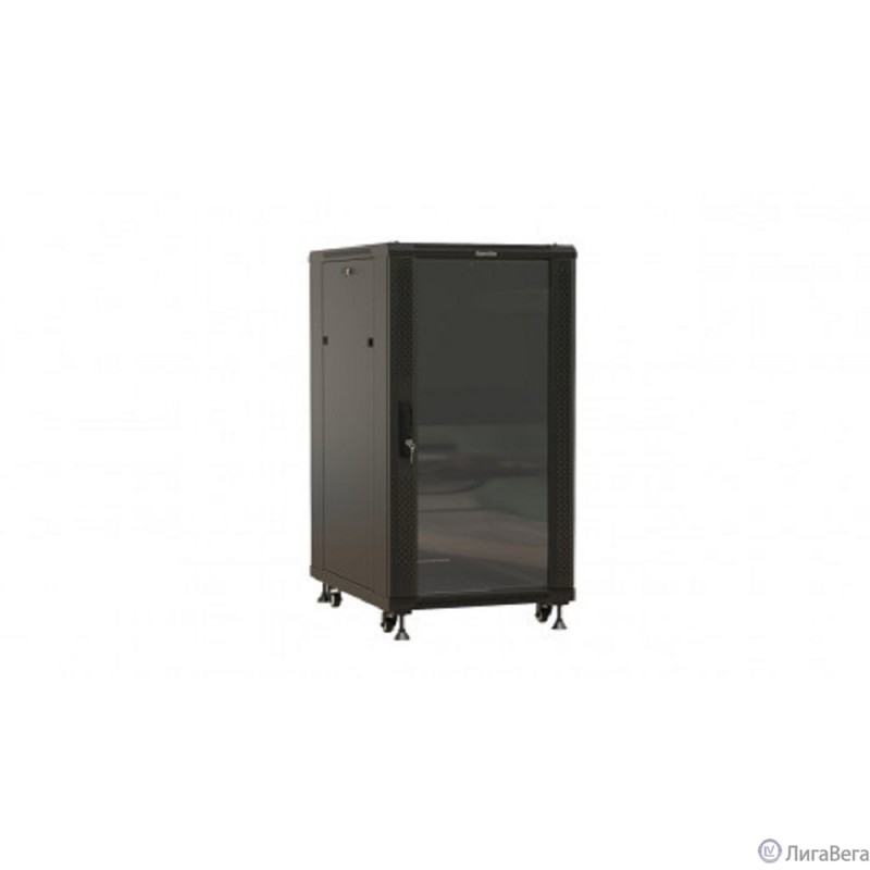 Шкаф коммутационный Hyperline TTBR-2268-AS-RAL9004 напольный,  стеклянная передняя дверь,  22U,  600x1166x800 мм