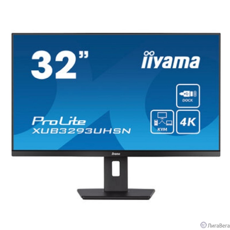 LCD IIYAMA 31.5″ XUB3293UHSN-B5 {IPS 3840x2160 75Hz 4ms 350cd 1000:1 10bit(8bit+FRC) HDMI DisplayPort 2xUSB3.0 USB-C(PD 65W) RJ45 2x3W HAS VESA}