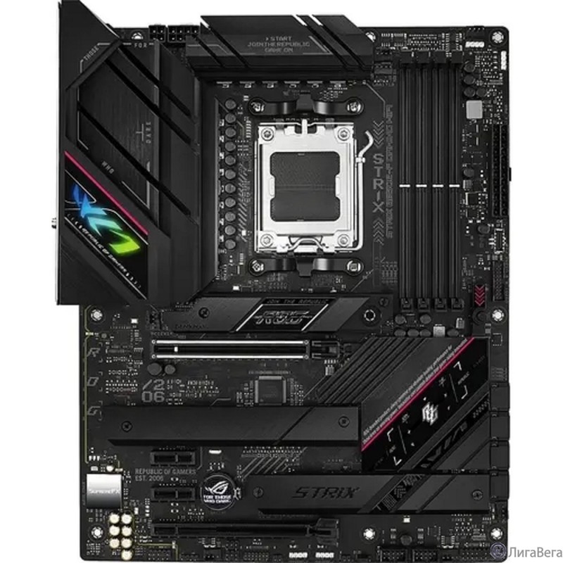 ASUS ROG STRIX B650E-F (Socket AM5, ATX, 4xDDR5(128GB), DP/HDMI, 1xPCIe 5.0x16/1xPCIe 4.0x16, 2xPCIe 4.0, 1xLAN (2.5GbE), Wi-Fi 6E, BT, 4xSATA 6Gb/s, 3xM.2, 2xType-C, 6xUSB 3.2, 4xUSB 2.0) ASUS ROG STRIX B650E-F (Socket AM5, ATX, 4xDDR5(128GB), DP/HDMI, 1xPCIe 5.0x16/1xPCIe 4.0x16, 2xPCIe 4.0, 1xLAN (2.5GbE), Wi-Fi 6E, BT, 4xSATA 6Gb/s, 3xM.2, 2xType-C, 6xUSB 3.2, 4xUSB 2.0)