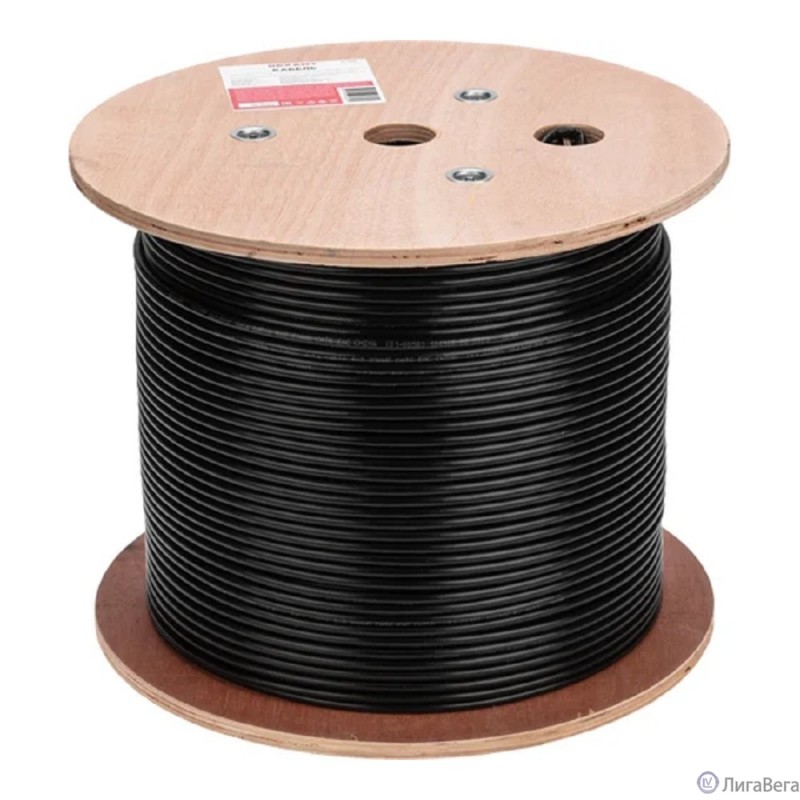 Rexant (01-0058) Кабель U/UTP, CAT 6, PE 4х2х0,57мм, 23AWG, внешний, черный 