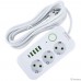 Amper сетевой удлинитель, 4,0м, 3 розетки, 3*0,75мм, 10А, 2500 Вт, 4usb, 1Type-C, белый. [JH-1074U-4W]
