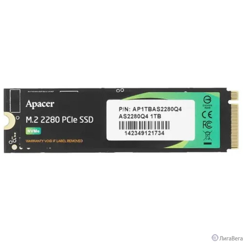 SSD Apacer M.2 2280 1TB AS2280Q4L Client SSD AP1TBAS2280Q4L-1 PCI-E 4.0 4x, 3600/3000, 3D NAND