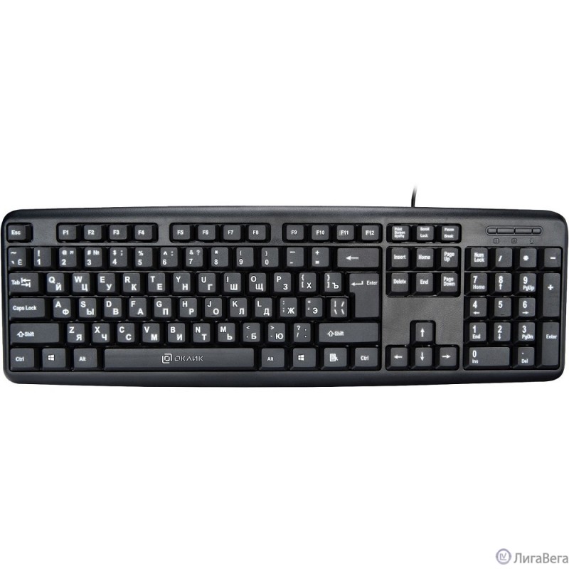 Клавиатура Oklick 180V2 черный  {Клавиатура, USB} [1185956] 