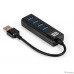 Exegate EX296925RUS USB-Хаб (концентратор) 4-в-1 ExeGate DUB-4TP (кабель-адаптер USB3.0 --> 4xUSB3.0, Plug&Play, черный)