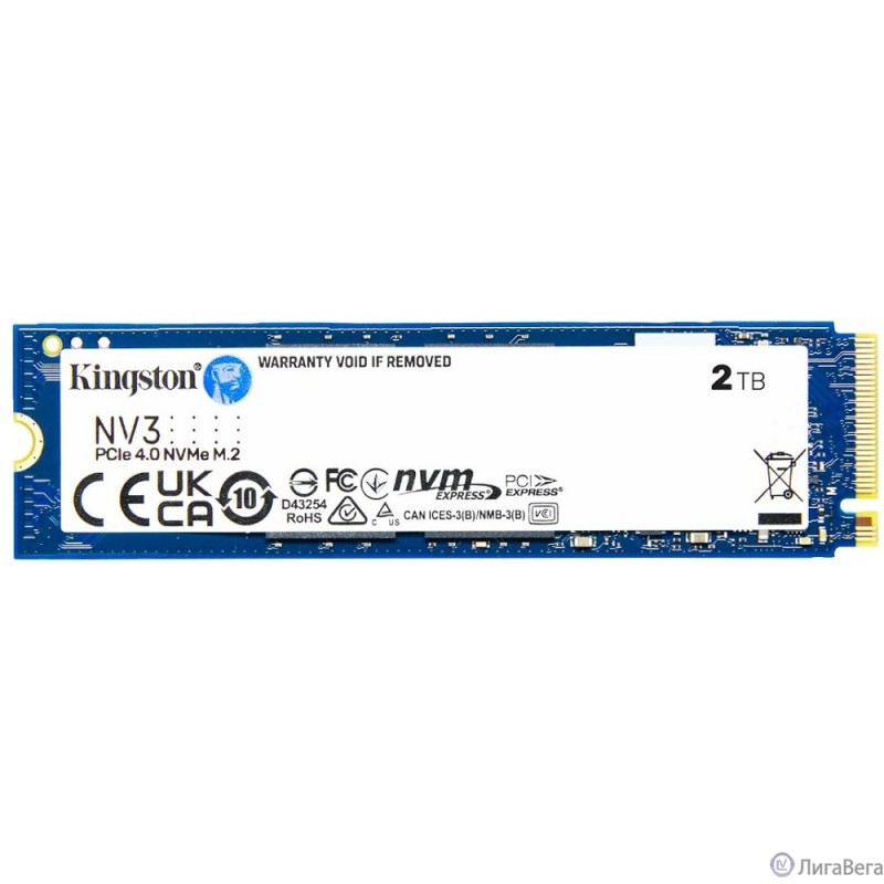 Kingston SSD NV3, 2000GB, M.2(22x80mm), NVMe, PCIe 4.0 x4, 3D TLC SNV3S/2000G Kingston SSD NV3, 2000GB, M.2(22x80mm), NVMe, PCIe 4.0 x4, 3D TLC SNV3S/2000G