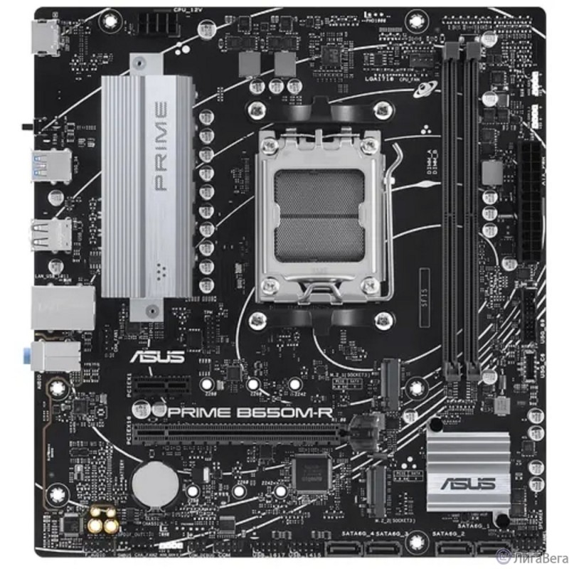 ASUS PRIME B650M-R (Socket AM5, mATX, 2xDDR5(96GB), HDMI 2.1, 1xPCIe 4.0x16/1xPCIe 4.0, 1xLAN (2.5GbE), 4xSATA 6Gb/s, 2xM.2, 2xUSB 3.2, 4xUSB 2.0)