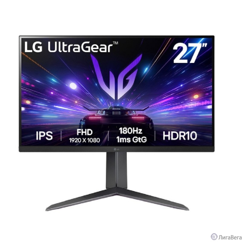 LCD LG 27″ 27GS65F-B UltraGear черный {IPS 1920x1080 180Hz 1ms HDMI DisplayPort HAS Pivot} [27gs65f-b.aruz]