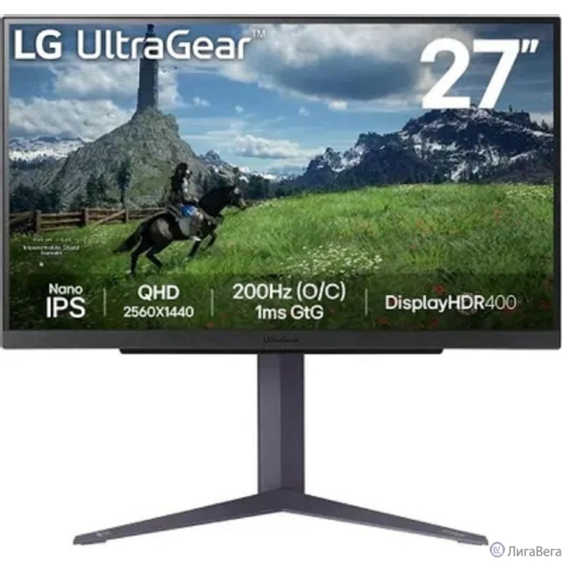 LCD LG 27″ 27GS85Q-B UltraGear черный {IPS 2560x1440 200Hz 1ms 400cd 1000:1 178/178 10bit(8bit+FRC) 2xHDMI DisplayPort USB HAS pivot}[27gs85q-b.aruz]