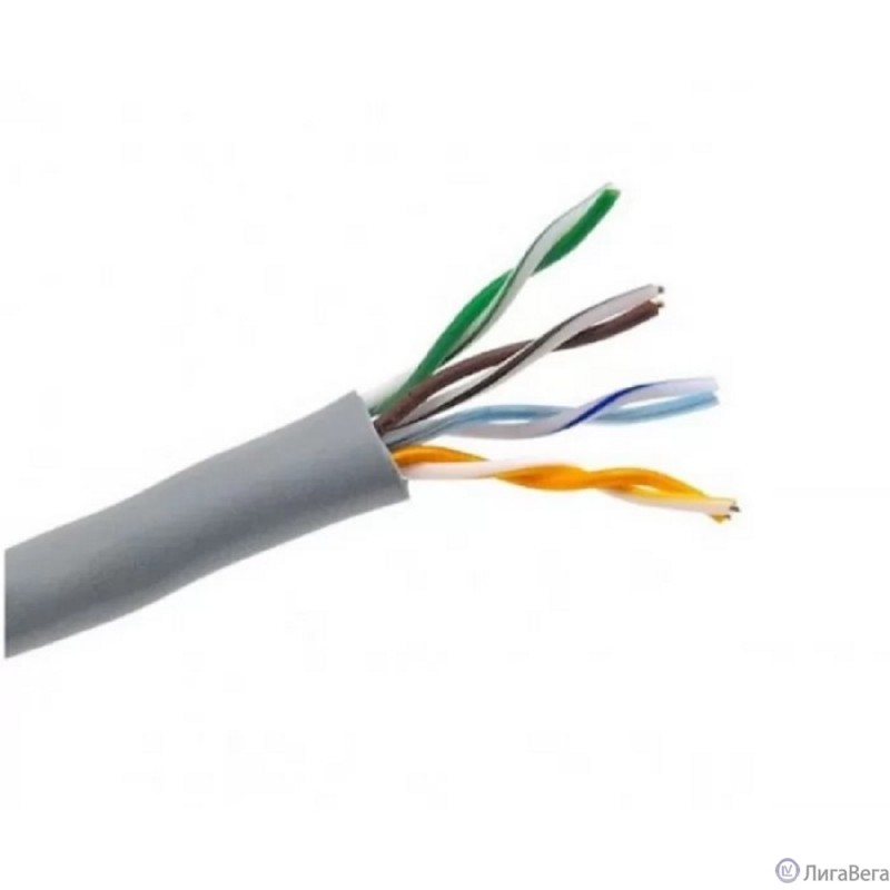 Rexant (01-0043-50) Кабель витая пара U/UTP, CAT 5e, PVC, 4PR, 24AWG, INDOOR, SOLID, серый, 50м,