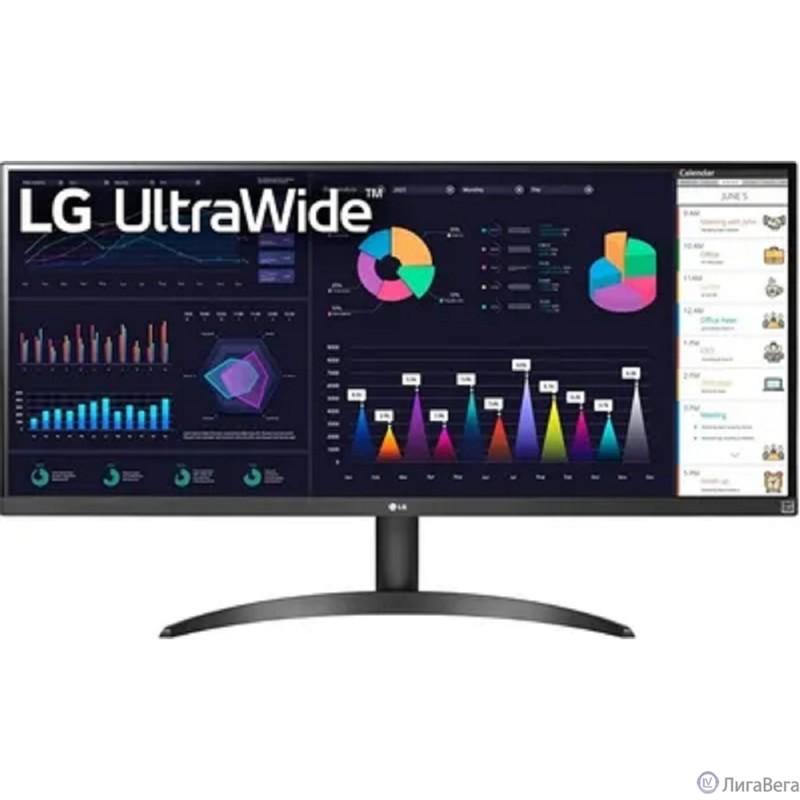 LCD LG 34″ 34WQ500-B UltraWide черный {IPS 2560x1080 100Hz 21:9 матовая 1000:1 400cd 178/178  FreeSync HDMI DisplayPort}