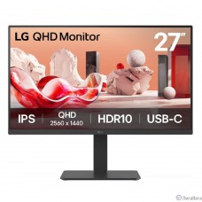 LCD LG 27″ 27BA65QB-B {IPS 2560x1440 100Hz 5ms 350cd 1000:1 DisplayPort1.4 2xHDMI2.0 4xUSB3.0 USB-C(65W PD) Speakers HAS VESA}