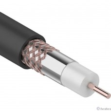 Rexant (01-2222) Кабель коаксиальный RG-6U, 75Ом, Cu/Al/Cu, 64%, 100м, OUTDOOR, черный