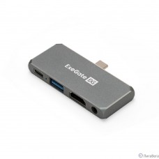 Exegate EX297633RUS Док-станция 5-в-1 ExeGate DUB-31C/PD/HA (кабель-адаптер USB Type-C --> 1xUSB3.0 + Type-C DATA (480MB/s) + PD 100W + HDMI 4K@30Hz + Audio, Plug&Play, подходит для iPad Pro и мобильн