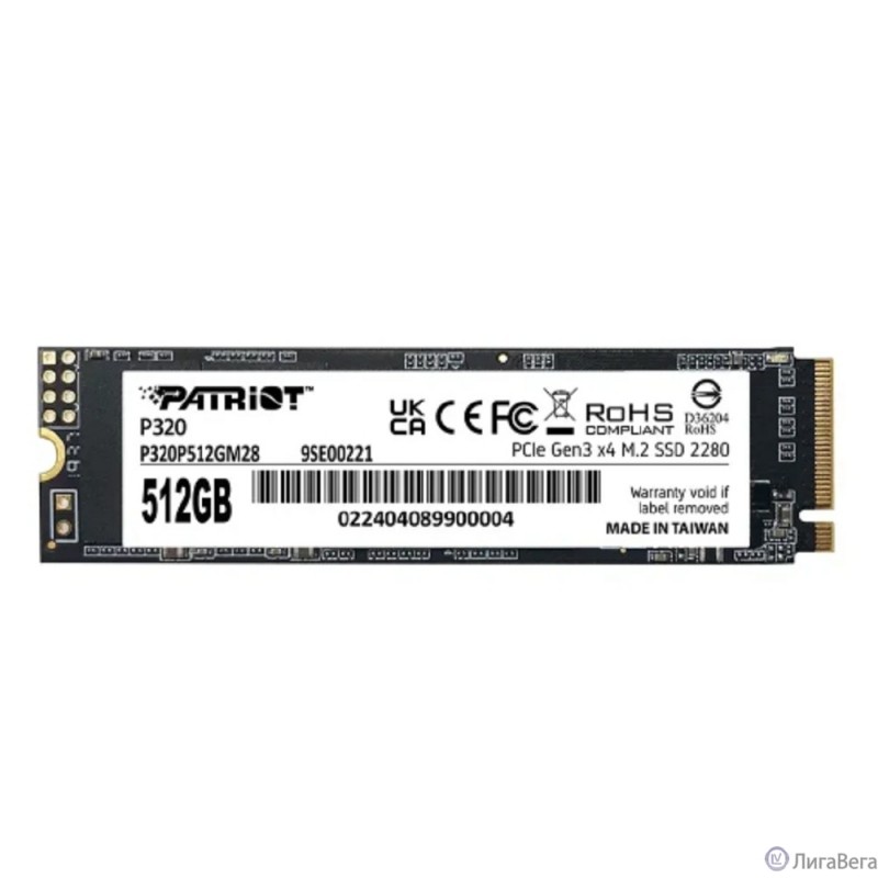 Накопитель SSD Patriot PCIe 3.0 x4 512GB P320P512GM28 P320 M.2 2280
