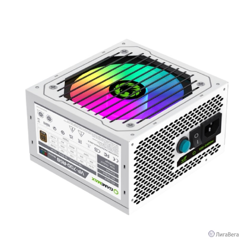 GameMax Блок питания ATX 700W VP-700-RGB-MODULAR WHITE 80+, Ultra quiet GameMax Блок питания ATX 700W VP-700-RGB-MODULAR WHITE 80+, Ultra quiet
