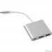 Bion Мульти переходник USB Type-C - HDMI/4K@30hz + USB-A (3.0) + USB Type-C (Power Delivery charging), 0.15 м [BXP-A-USBC-MULTI-5]