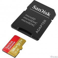 Micro SecureDigital 128GB Sandisk Extreme 128 ГБ, 190 МБ/с, Class 10, SDSQXAA-128G-GN6MA,  1 шт., переходник SD″