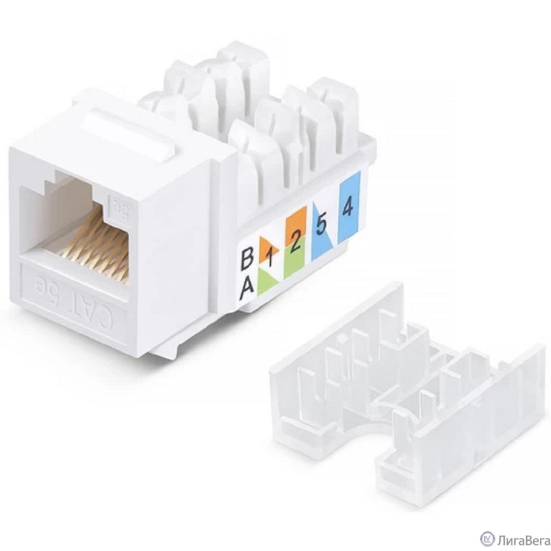 Exegate EX297343RUS Модуль-вставка Keystone Jack RJ-45 ExeGate KJ-8P8C-U-C5e-180-TL (Кат.5e, неэкранированная, 180 градусов, IDC Toolless (без инструмента))