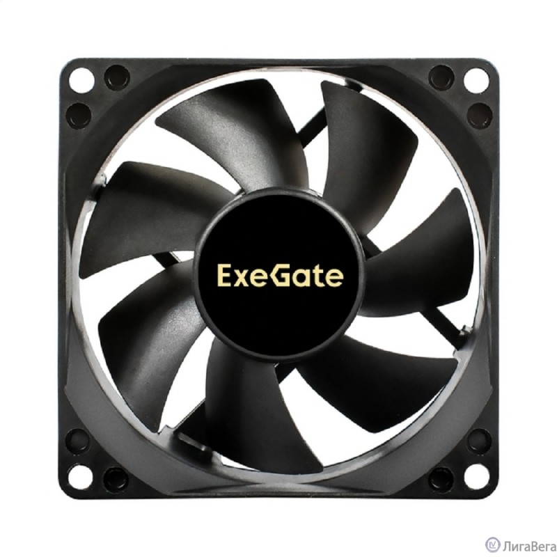 Exegate EX297043RUS Вентилятор 12В DC ExeGate ExtraSilent ES08025S3P (80x80x25 мм, Sleeve bearing (подшипник скольжения), 3pin, 2100RPM, 21dBA)