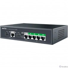 Коммутатор Netis P107GS (L2) 6x1Гбит/с 1xКомбо(1000BASE-T/SFP) 2SFP 4PoE 65W неуправляемый