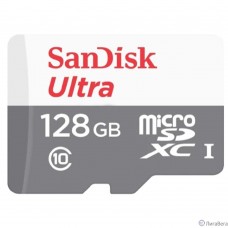 Micro SecureDigital 128GB SanDisk Ultra Class 10, UHS-I, R 100 МБ/с,  адаптер на SD″