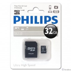 Micro SecureDigital 64GB Philips microSDHC Class 10 (SD адаптер) (FM64MA45B/97)