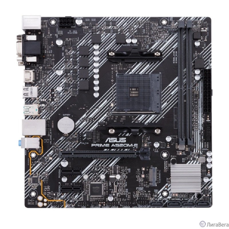 ASUS PRIME A520M-E/CSM (Socket AM4, mATX, 2xDDR4(64GB), VGA/DVI/HDMI, 1xPCIe3.0x16, 1xLAN, 4xSATA 6Gb/s, 1 x USB 3.2 Gen 2, 2 x USB 2.0, 4 x USB 3.2, 1xPS/2)