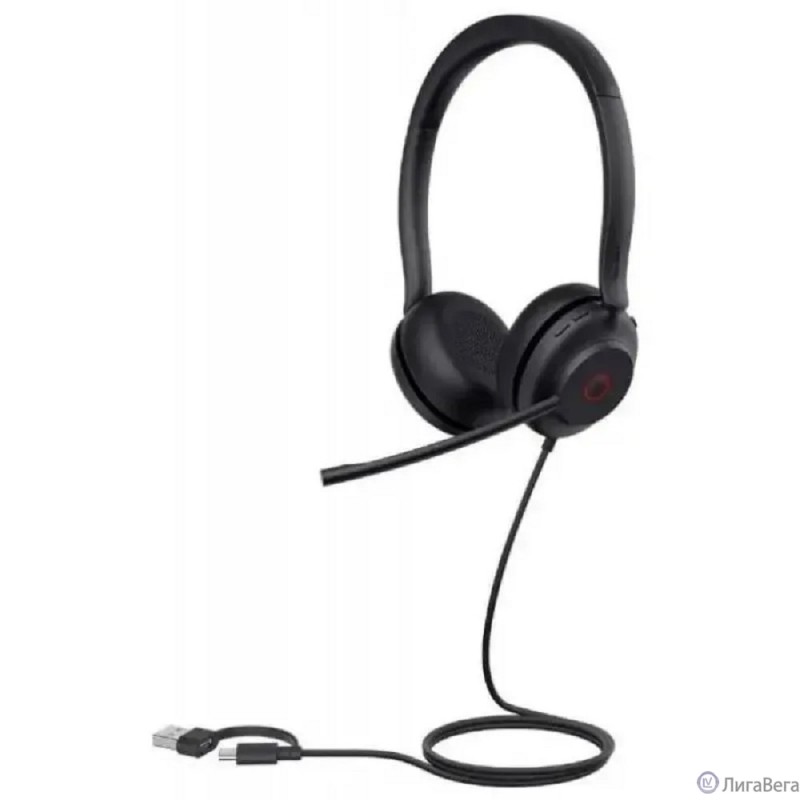 Проводная гарнитура Yealink UH35 Dual UC USB-C/A Дуо, HD звук, шумоподавление, LED-индикатор, USB-C/A (UH35 Dual UC USB-C/A)