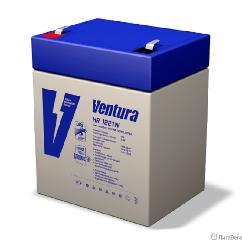 Ventura Аккумуляторная батарея HR 1221W (5 Ач) 12V/131 Вт/блок, {клемма S63 (F2), ДхШхВ 90х70х105мм, масса 1,62 кг, срок службы 10 лет}