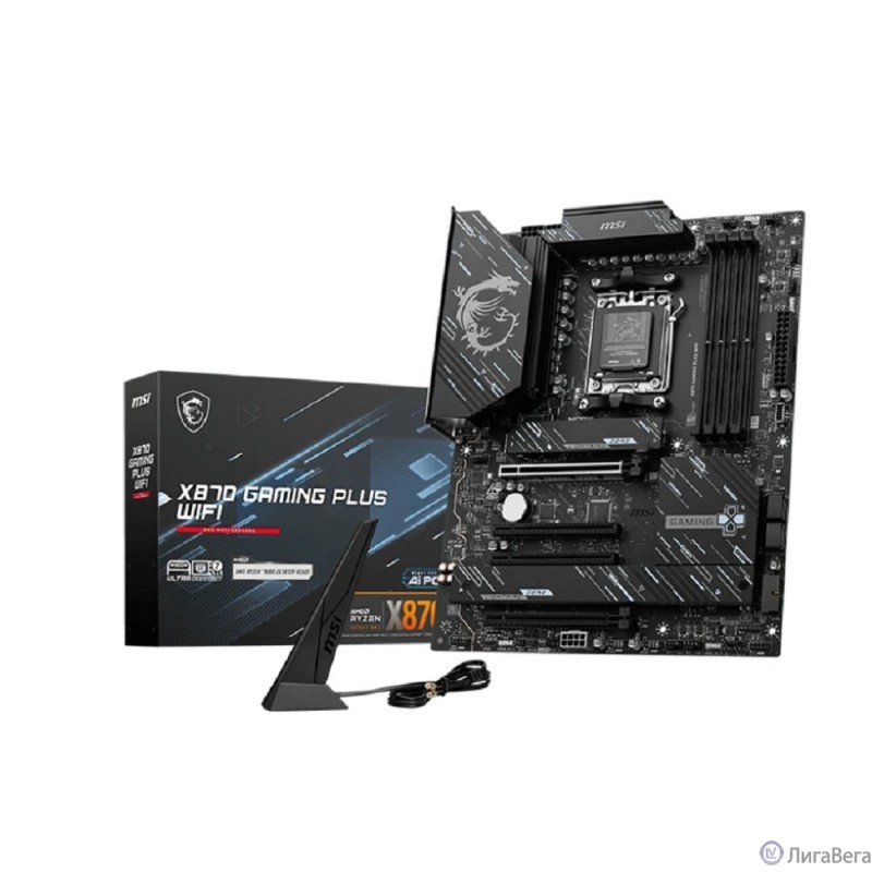 Материнская плата MSI X870 GAMING PLUS WIFI X870, AM5, 4*DDR5, 4*PCIEx16, 3*M.2, 2*TypeC, 2*USB3.2Gen2, 4*USB3.2Gen1, 8*USB2.0, 4*SATA3.0, 5G, 1*Type-C(DP), HDMI, ATX, RTL